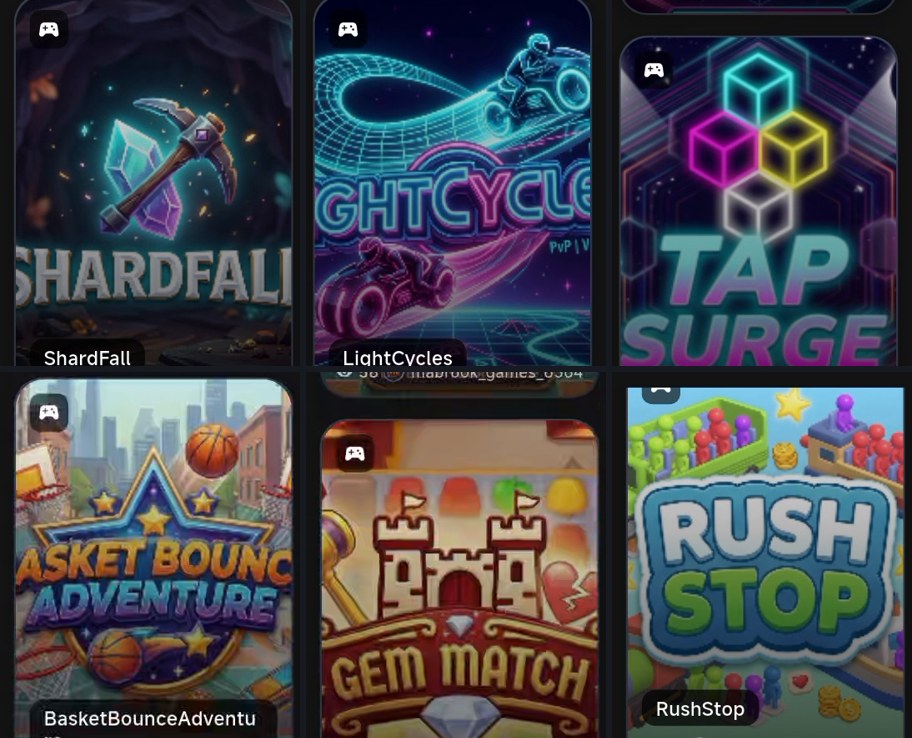 Grid of casual game covers built for the Mabrook games hub
